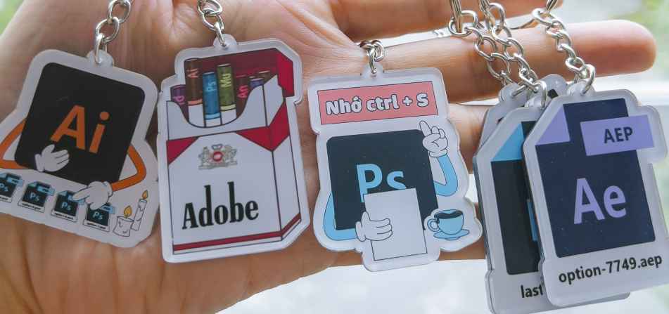 Móc khóa logo phần mềm Adobe